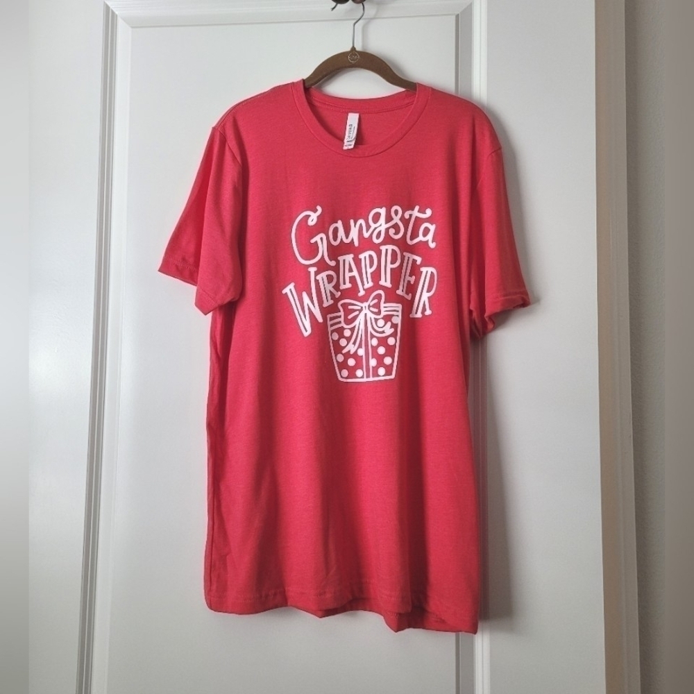 NWOT Gangsta Wrapper Holiday Christmas Tee Red Large